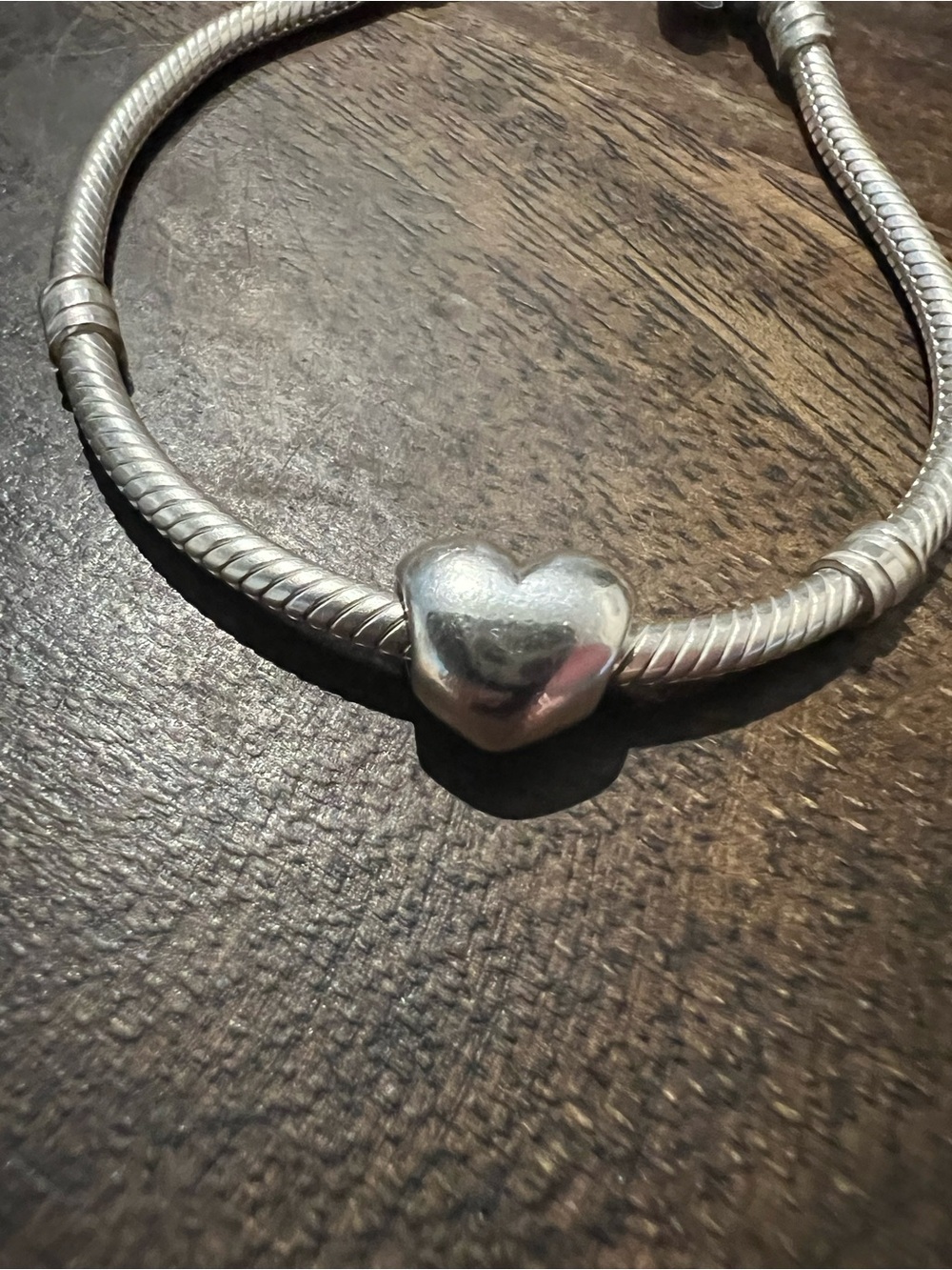 Pandora sterling silver puffed heart charm retired
